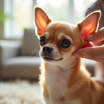 Chihuahua brossé dans un salon lumineux et cosy