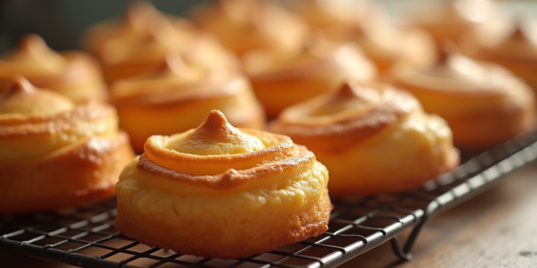 Craquelin choux pâtisserie sur grille en lumière naturelle