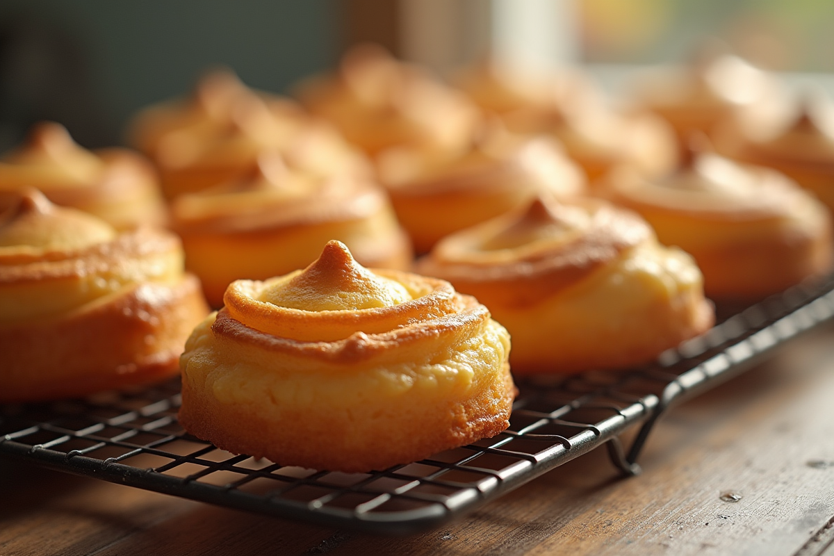Craquelin choux pâtisserie sur grille en lumière naturelle