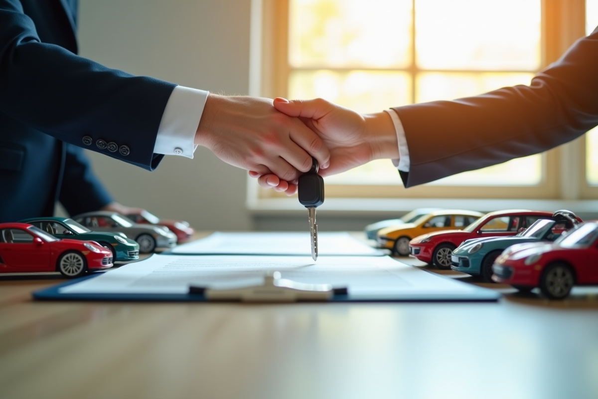 Echange de clés de voiture avec modèles miniatures